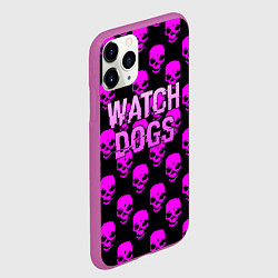 Чехол iPhone 11 Pro матовый Watch dogs neon skull, цвет: 3D-фиолетовый — фото 2