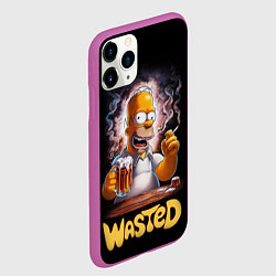 Чехол iPhone 11 Pro матовый Homer - wasted, цвет: 3D-фиолетовый — фото 2