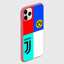 Чехол iPhone 11 Pro матовый Juventus x Borussia, цвет: 3D-малиновый — фото 2