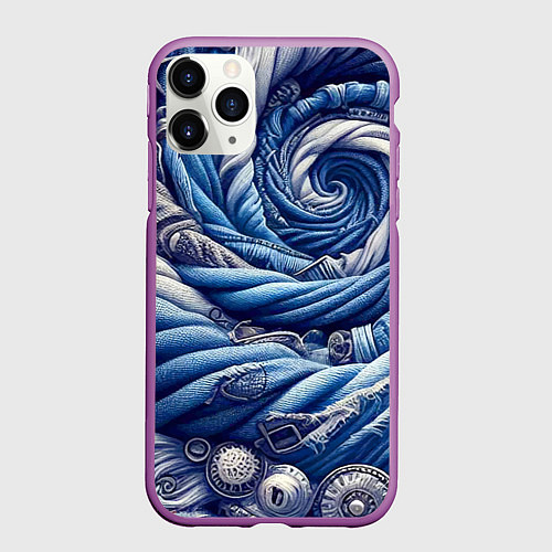 Чехол iPhone 11 Pro матовый Denim funnel - fashion trend / 3D-Фиолетовый – фото 1