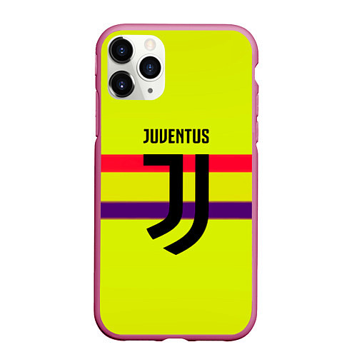 Чехол iPhone 11 Pro матовый Juventus sport line / 3D-Малиновый – фото 1