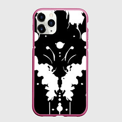 Чехол iPhone 11 Pro матовый Тест Роршаха - психоделика, цвет: 3D-малиновый