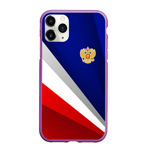 Чехол iPhone 11 Pro матовый Россия - униформа федерации / 3D-Фиолетовый – фото 1