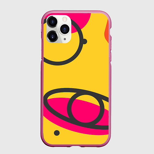 Чехол iPhone 11 Pro матовый Геометрия и цвет / 3D-Малиновый – фото 1