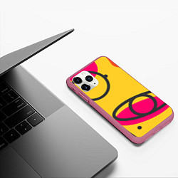 Чехол iPhone 11 Pro матовый Геометрия и цвет, цвет: 3D-малиновый — фото 2