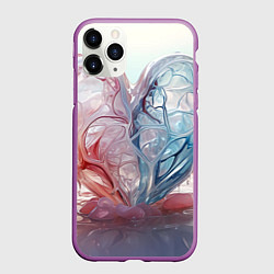 Чехол iPhone 11 Pro матовый Сердце - плазменная текстура, цвет: 3D-фиолетовый