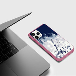 Чехол iPhone 11 Pro матовый Яркий абстрактный узор для спорта, цвет: 3D-малиновый — фото 2