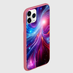 Чехол iPhone 11 Pro матовый Неоновая абстракция - нейросеть, цвет: 3D-малиновый — фото 2