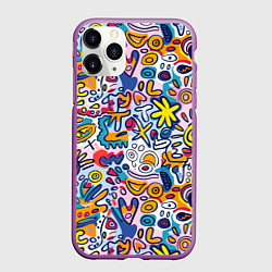 Чехол iPhone 11 Pro матовый Солнце и морские звёзды абстракция