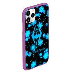 Чехол iPhone 11 Pro матовый The Elder Scrolls logo winter, цвет: 3D-фиолетовый — фото 2