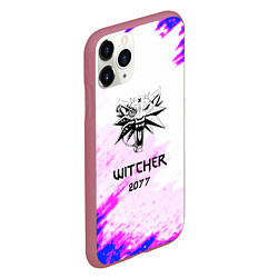 Чехол iPhone 11 Pro матовый The Witcher colors neon, цвет: 3D-малиновый — фото 2