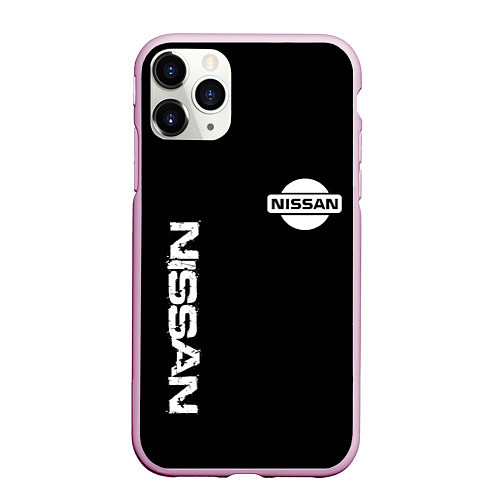 Чехол iPhone 11 Pro матовый Nissan logo white auto / 3D-Розовый – фото 1