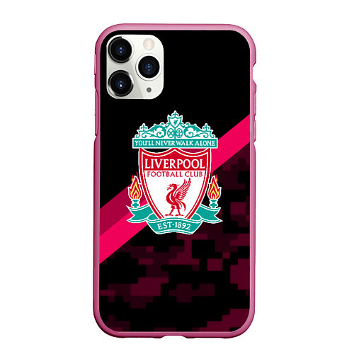 Чехол iPhone 11 Pro матовый Liverpool sport fc club / 3D-Малиновый – фото 1