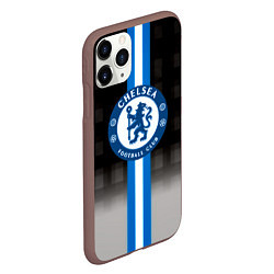 Чехол iPhone 11 Pro матовый Chelsea fc sport geometry, цвет: 3D-коричневый — фото 2