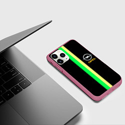 Чехол iPhone 11 Pro матовый Opel line geometry, цвет: 3D-малиновый — фото 2
