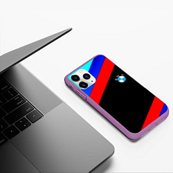 Чехол iPhone 11 Pro матовый BMW line sport, цвет: 3D-фиолетовый — фото 2