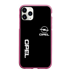 Чехол iPhone 11 Pro матовый Opel white logo, цвет: 3D-малиновый