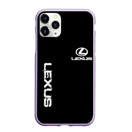 Чехол iPhone 11 Pro матовый Lexus white logo auto / 3D-Светло-сиреневый – фото 1