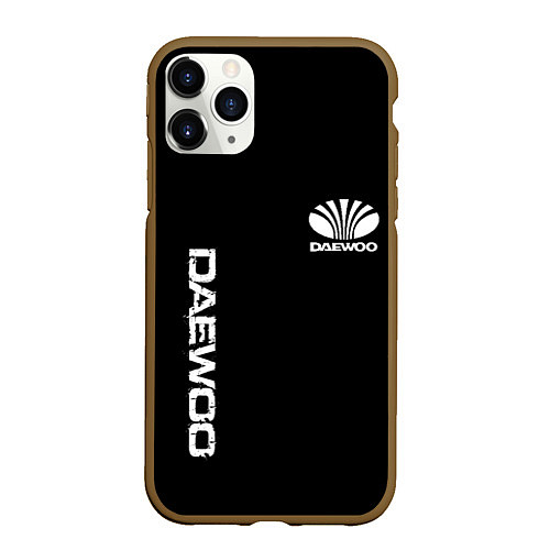 Чехол iPhone 11 Pro матовый Daewoo logo white / 3D-Коричневый – фото 1