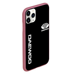 Чехол iPhone 11 Pro матовый Daewoo logo white, цвет: 3D-малиновый — фото 2