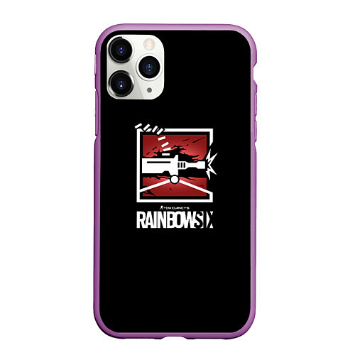 Чехол iPhone 11 Pro матовый Rainbow six action ubisoft / 3D-Фиолетовый – фото 1