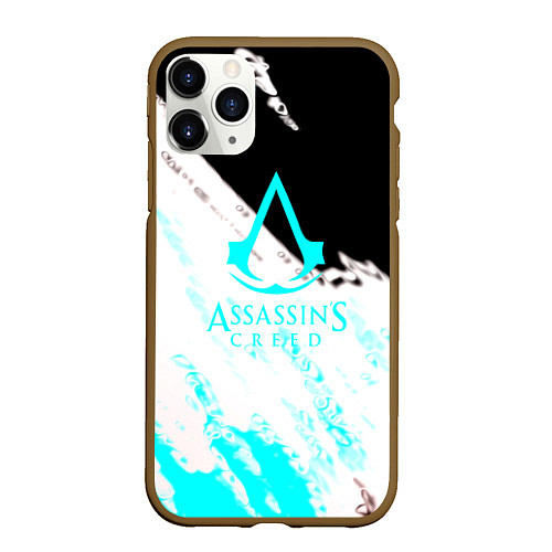 Чехол iPhone 11 Pro матовый Assassins Creed краски текстура / 3D-Коричневый – фото 1