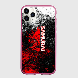 Чехол iPhone 11 Pro матовый Samurai брызги красок, цвет: 3D-малиновый
