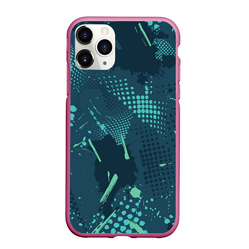 Чехол iPhone 11 Pro матовый Яркий абстрактный узор для спорта / 3D-Малиновый – фото 1
