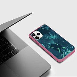 Чехол iPhone 11 Pro матовый Яркий абстрактный узор для спорта, цвет: 3D-малиновый — фото 2