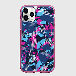 Чехол iPhone 11 Pro матовый Яркий абстрактный узор для спорта, цвет: 3D-малиновый