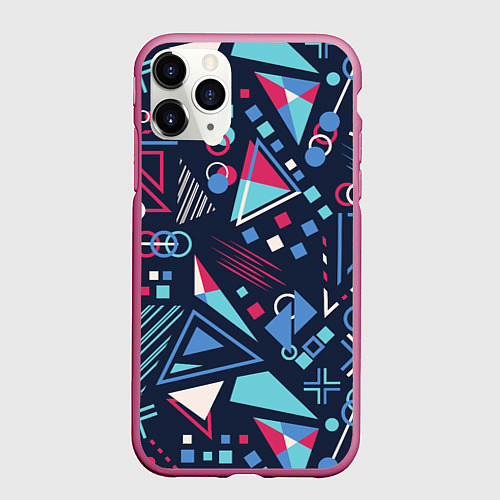 Чехол iPhone 11 Pro матовый Яркий абстрактный узор для спорта / 3D-Малиновый – фото 1