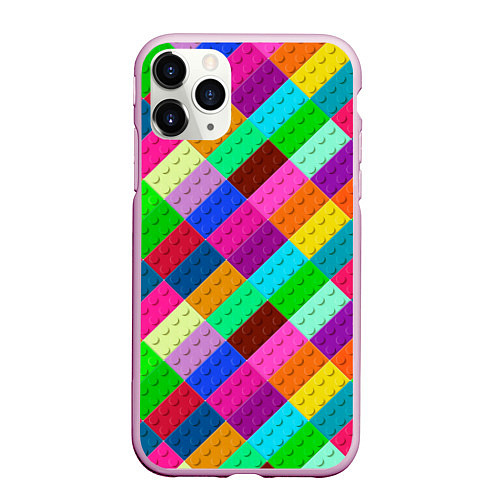 Чехол iPhone 11 Pro матовый Блоки цветового конструктора / 3D-Розовый – фото 1