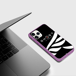 Чехол iPhone 11 Pro матовый Ghost of Tsushima крылья, цвет: 3D-фиолетовый — фото 2