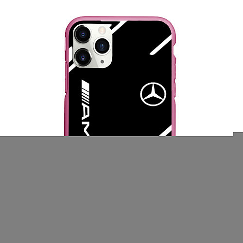 Чехол iPhone 11 Pro матовый Mercedes bens geometry / 3D-Малиновый – фото 1