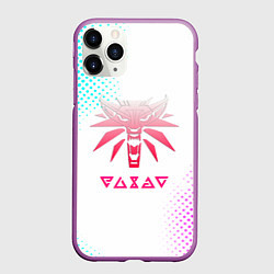 Чехол iPhone 11 Pro матовый Ведьмак лого пинк, цвет: 3D-фиолетовый