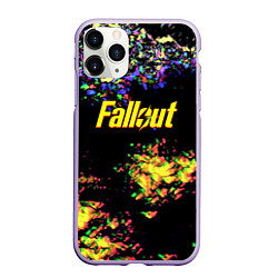 Чехол iPhone 11 Pro матовый Fallout краски, цвет: 3D-светло-сиреневый