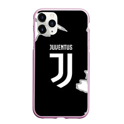 Чехол iPhone 11 Pro матовый Juventus fc краски, цвет: 3D-розовый