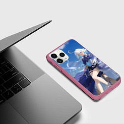 Чехол iPhone 11 Pro матовый Genshin Impact Furina радостная, цвет: 3D-малиновый — фото 2