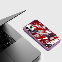 Чехол iPhone 11 Pro матовый Яркий абстрактный узор для спорта, цвет: 3D-фиолетовый — фото 2