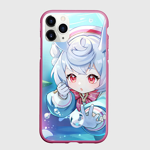 Чехол iPhone 11 Pro матовый Genshin Impact Сиджвин / 3D-Малиновый – фото 1