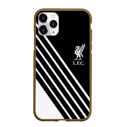 Чехол iPhone 11 Pro матовый Liverpool sport fc geometry / 3D-Коричневый – фото 1