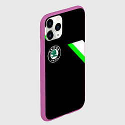 Чехол iPhone 11 Pro матовый Skoda geometry, цвет: 3D-фиолетовый — фото 2