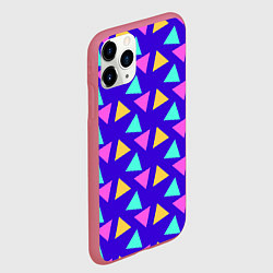 Чехол iPhone 11 Pro матовый Треугольники паттерн, цвет: 3D-малиновый — фото 2