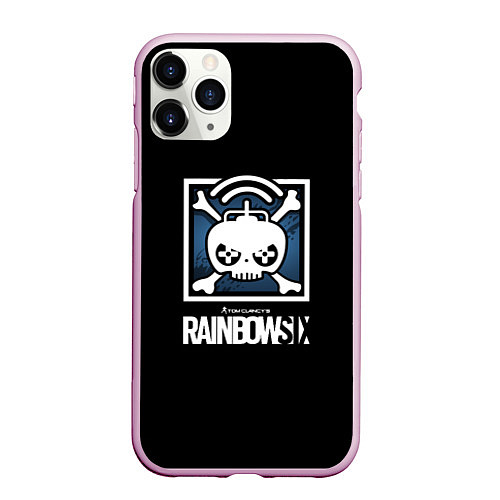 Чехол iPhone 11 Pro матовый Rainbow six шутер гейм стиль / 3D-Розовый – фото 1