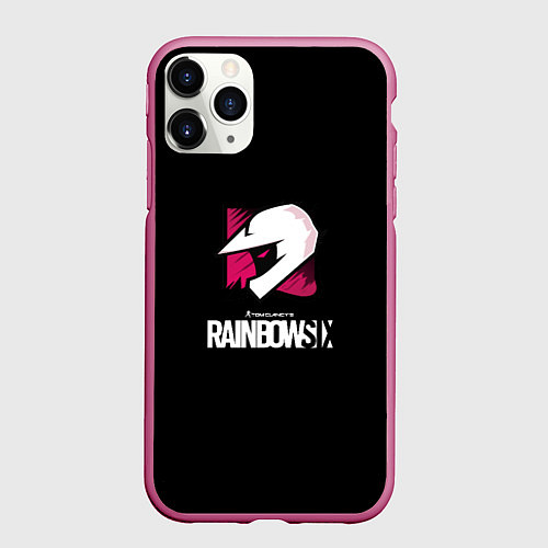 Чехол iPhone 11 Pro матовый Rainbow six шутер гейм стиль / 3D-Малиновый – фото 1