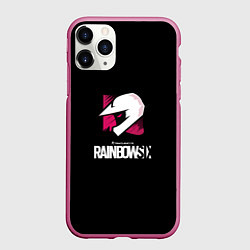 Чехол iPhone 11 Pro матовый Rainbow six шутер гейм стиль, цвет: 3D-малиновый