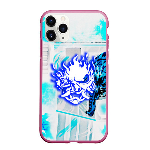 Чехол iPhone 11 Pro матовый Samurai logo howl / 3D-Малиновый – фото 1