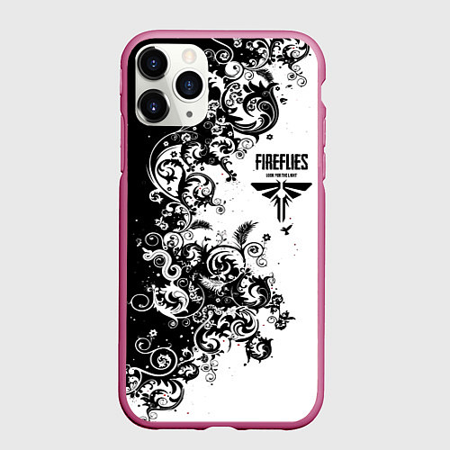Чехол iPhone 11 Pro матовый Одни из нас узор блэк / 3D-Малиновый – фото 1