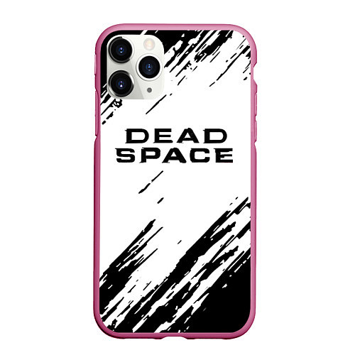 Чехол iPhone 11 Pro матовый Dead space чёрные краски / 3D-Малиновый – фото 1