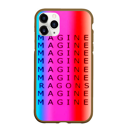 Чехол iPhone 11 Pro матовый Imagine Dragons neon rock / 3D-Коричневый – фото 1